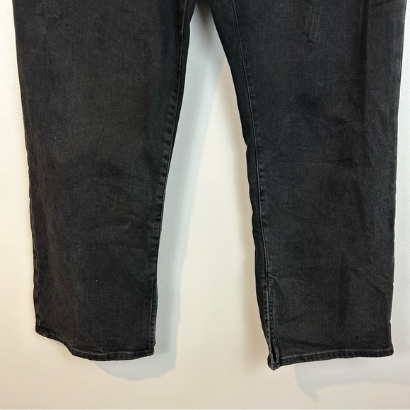 Good American Straight Leg Black Jeans w/ Side Anlke Slit  Size 10 - Picture 8 of 11